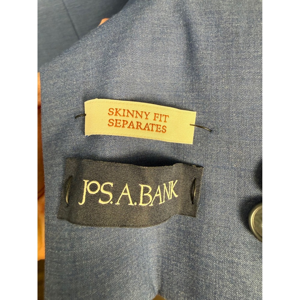 NEW Jos. A. Bank Mens Skinny Fit Stretch Suit Blue 38R 2-Button Sport Coat - Picture 2 of 15